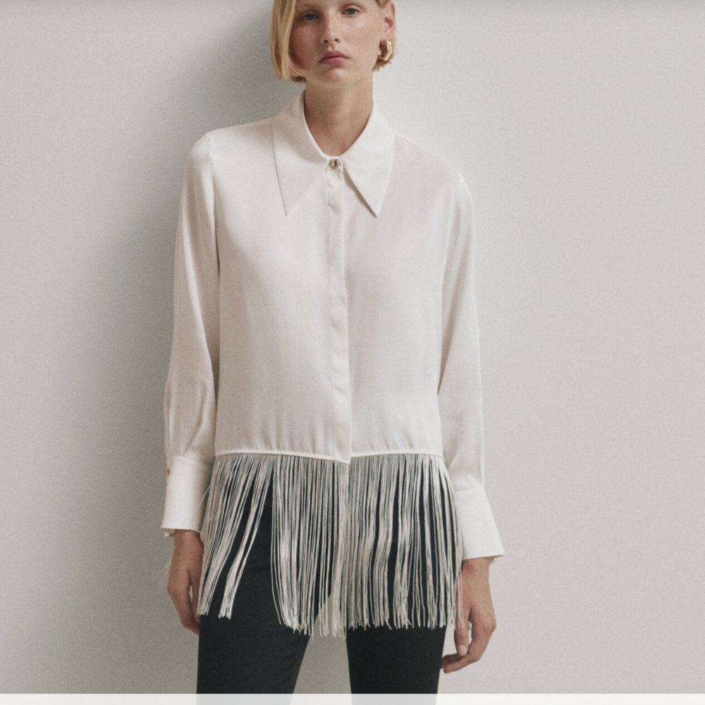 Massimo Dutti Blouse with fringe detail